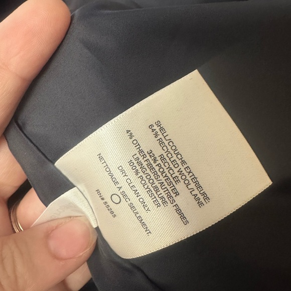 EXPRESS Navy Blue Wool Blend Coat Women's Small Lined Button Bell Sleeve Pockets - Picture 10 of 11